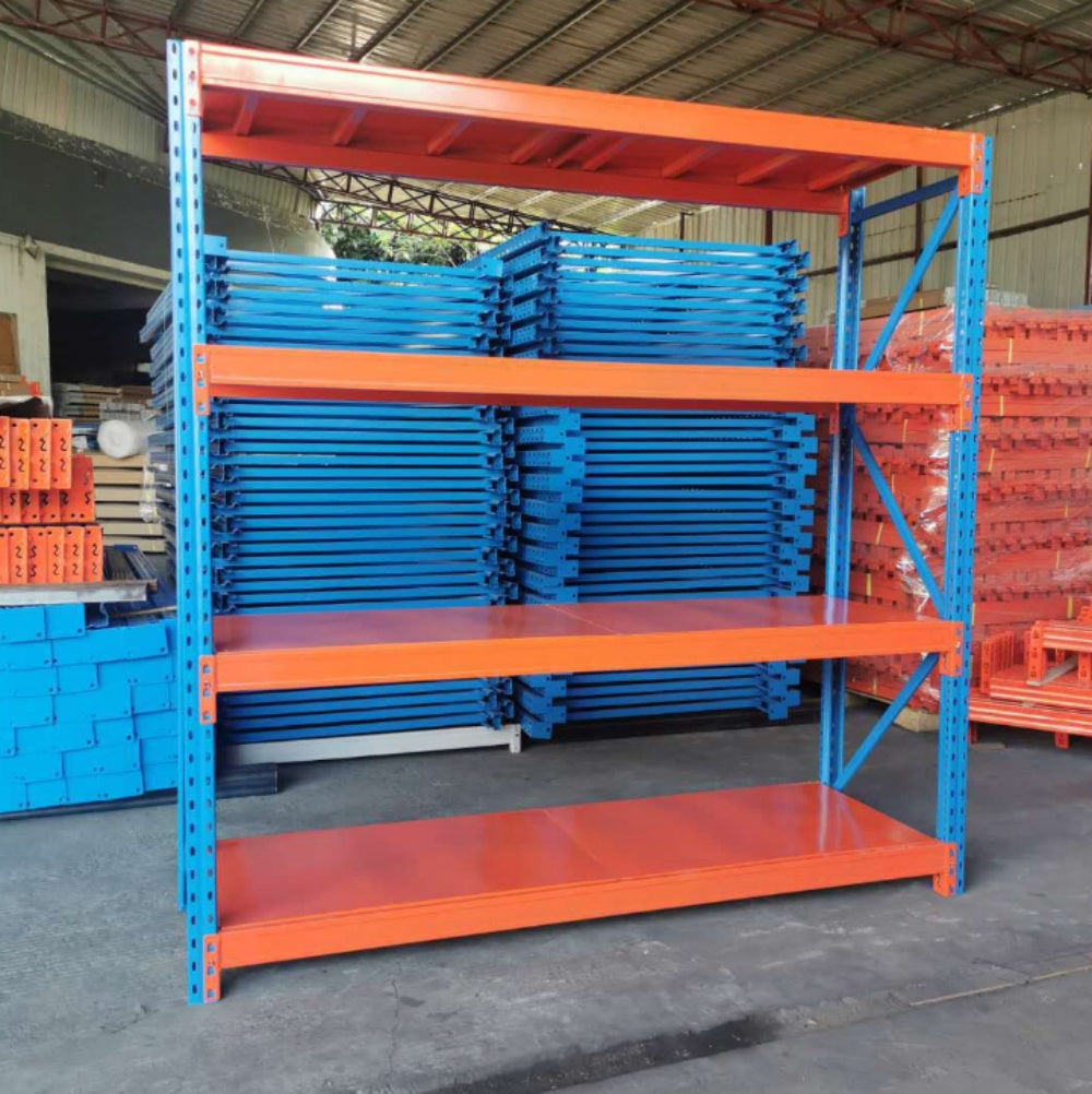 Maximize Your Storage Space with our 4-Layer Adjustable Long Span Shelving - Versatile, Selective, and Dynamic Storage Solutions for Garage, Warehouse and Factory – Powder Coated Heavy Duty Storage Rack (L2000 x W600 x H2000mm)