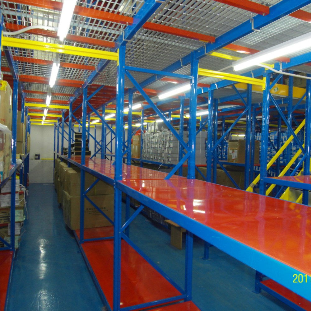 Making the Most of Vertical Space with Our Long Span Shelving or Selective Pallet Racking Supported Mezzanines, Available in 2-4 Floor Levels, 200KG-1 Ton per Layer of Racks
