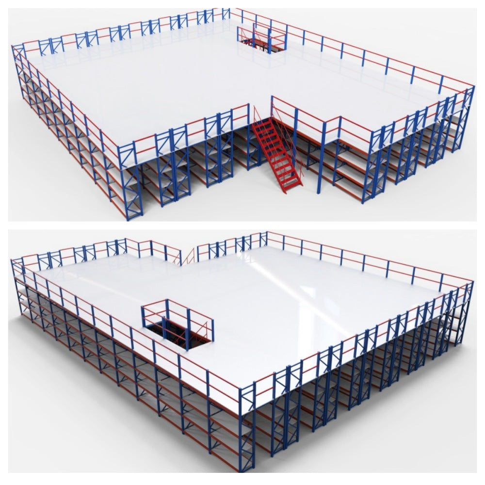 Making the Most of Vertical Space with Our Long Span Shelving or Selective Pallet Racking Supported Mezzanines, Available in 2-4 Floor Levels, 200KG-1 Ton per Layer of Racks